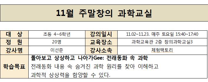 [대전] [국립중앙과학관] 과학소녀시대